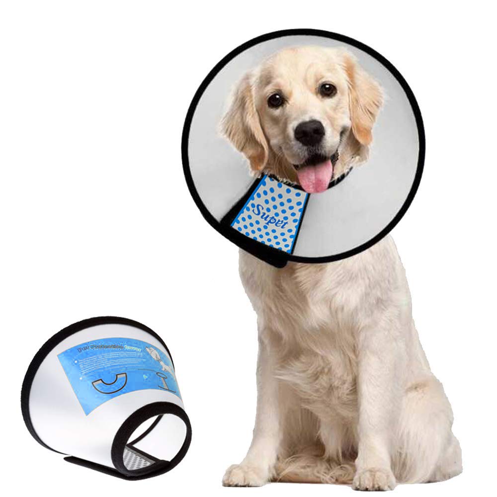 Cono Isabelino Supet para perro ajustable tras cirugía protege heridas y evita lamidos.