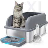 Suzzipaws caja-arena para gatos grande con tapa cerrada facilita la limpieza y privacidad.