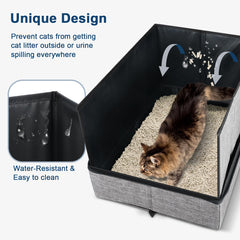 suzzipaws caja de arena viaje fondo rígido para mayor estabilidad