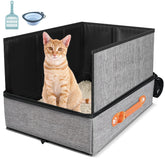 suzzipaws caja de arena de viaje con tapa, ideal para mantener limpio durante el viaje