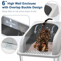 Suzzipaws caja para gatos con paredes altas de 6 pulgadas, reducción de salpicaduras.