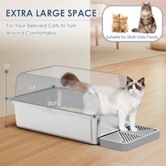 Suzzipaws superficie de acero inoxidable facilita la limpieza y evita olores.
