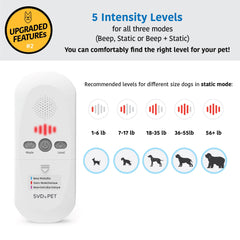 SVD.PET modo Beep de 5 niveles, entreno sonoro ajustable para mascotas sensibles