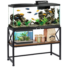 SwaaVee estante para acuario: vista frontal, soporte estable para tanque de 30 galones.