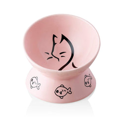 Sweejar comedero gato cerámico elevado e inclinación para comodidad al comer