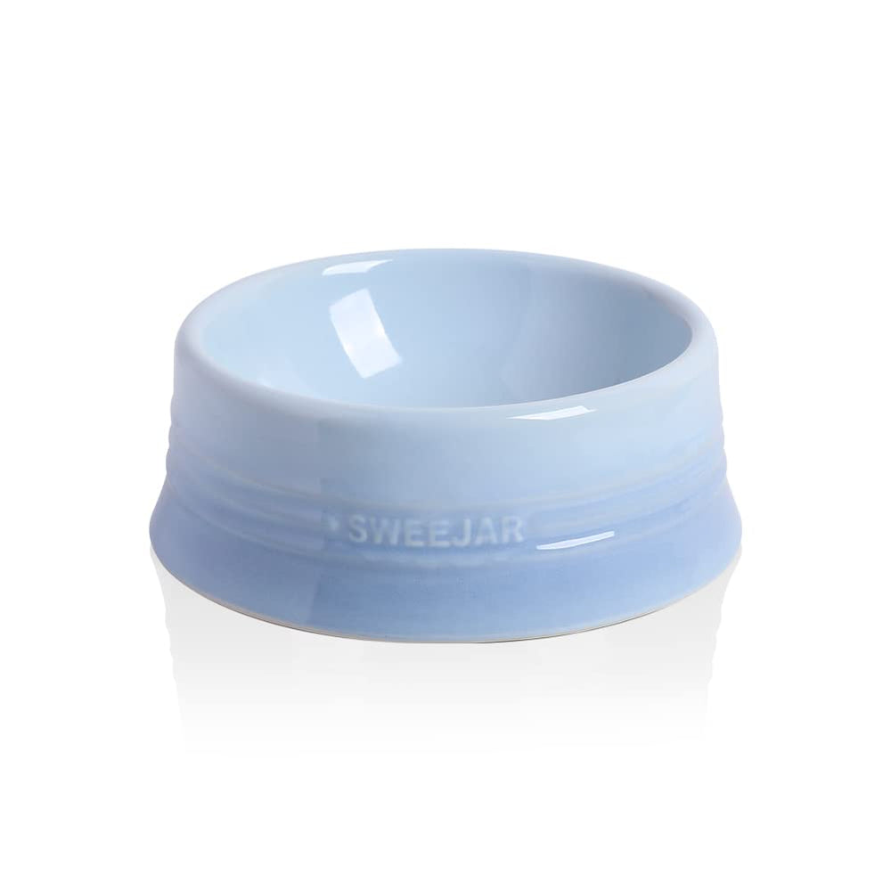 Tazón Sweejar gradiente azul claro para perros medianos, estable para comida y agua