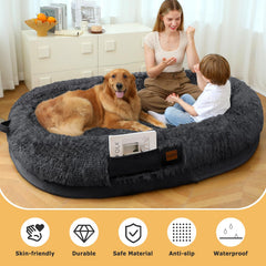 Cama humana SWITTE con forma cuadrada para interacción cómoda con tu mascota.