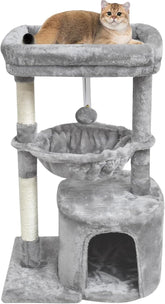 SYANDLVY árbol para gatos pequeños con percha superior para juego.