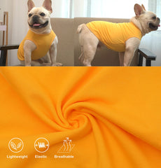 SyChien camiseta para perros algodón mediana púrpura, vista lateral, ideal para paseo diario.
