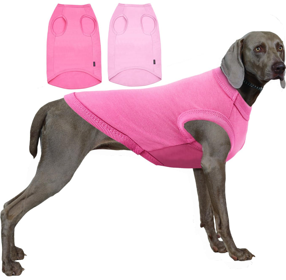 SyChien camiseta rosa para perros grandes XXXL, frente, cómoda para paseos diarios.