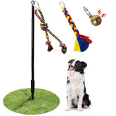SYOOY juguete exterior con poste ajustable para perros, favorece ejercicio continuo.