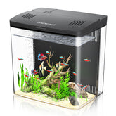 SYSENCIAGA acuario de escritorio 1-2 galon para betta y guppy, ideal en espacios reducidos