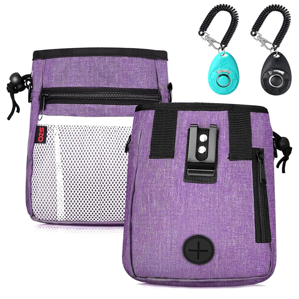 SZO bolsa de premios para perro, vista frontal, gran capacidad para golosinas y accesorios.
