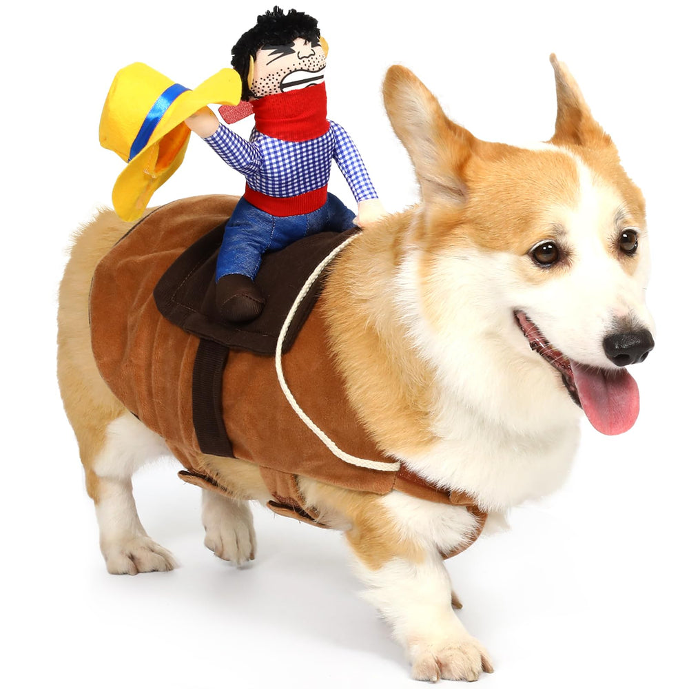 Disfraz vaquero T2Y para perro, vista frontal, ideal para fiestas de disfraces.