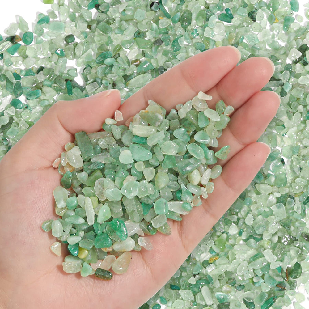 Piedras T4U chips de cristal verde aventurina pulidas para decoración de plantas