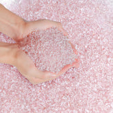 Piedras cuarzo rosado T4U trituradas para decoración de macetas.