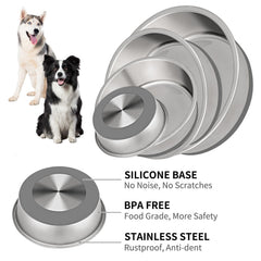 Taglory plato de acero inoxidable resistente a óxido, ideal para mascotas activas.