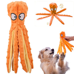 Pulpo naranja de Tail Town con chirriador y crujido para juegos seguros.