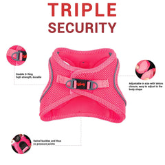 Tailpetz arnés perro XS rosa neón, diseño reflectante para mayor visibilidad nocturna.