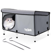 TailTastic casa-gato exterior impermeable ofrece refugio seguro para gatos al aire libre.
