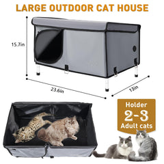 TailTastic casa-gato plataforma elevada mantiene seco el interior y mejora la circulación.