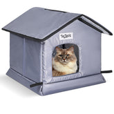 TailTastic Casita Gatos Exterior: techo resistente protege de la lluvia.