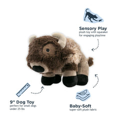 Tall Tails Buffalo con sonajero para perros, bolsa separada protege el sonido