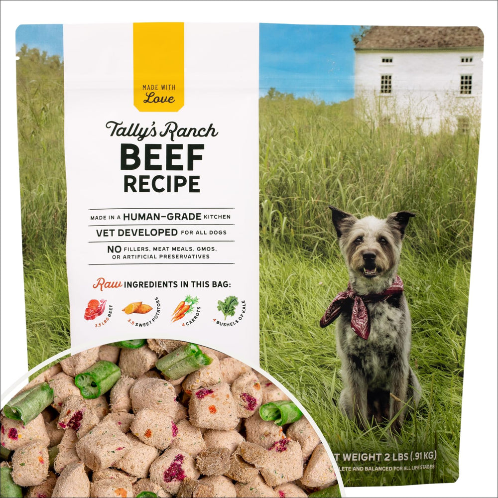 Tally's Ranch alimento para perros res liofilizado, bolsa para cena completa o mezcla.