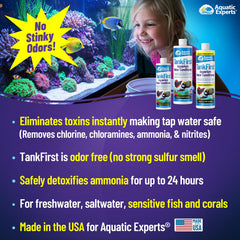 TankFirst etiqueta frontal con la marca y beneficios clave visibles.