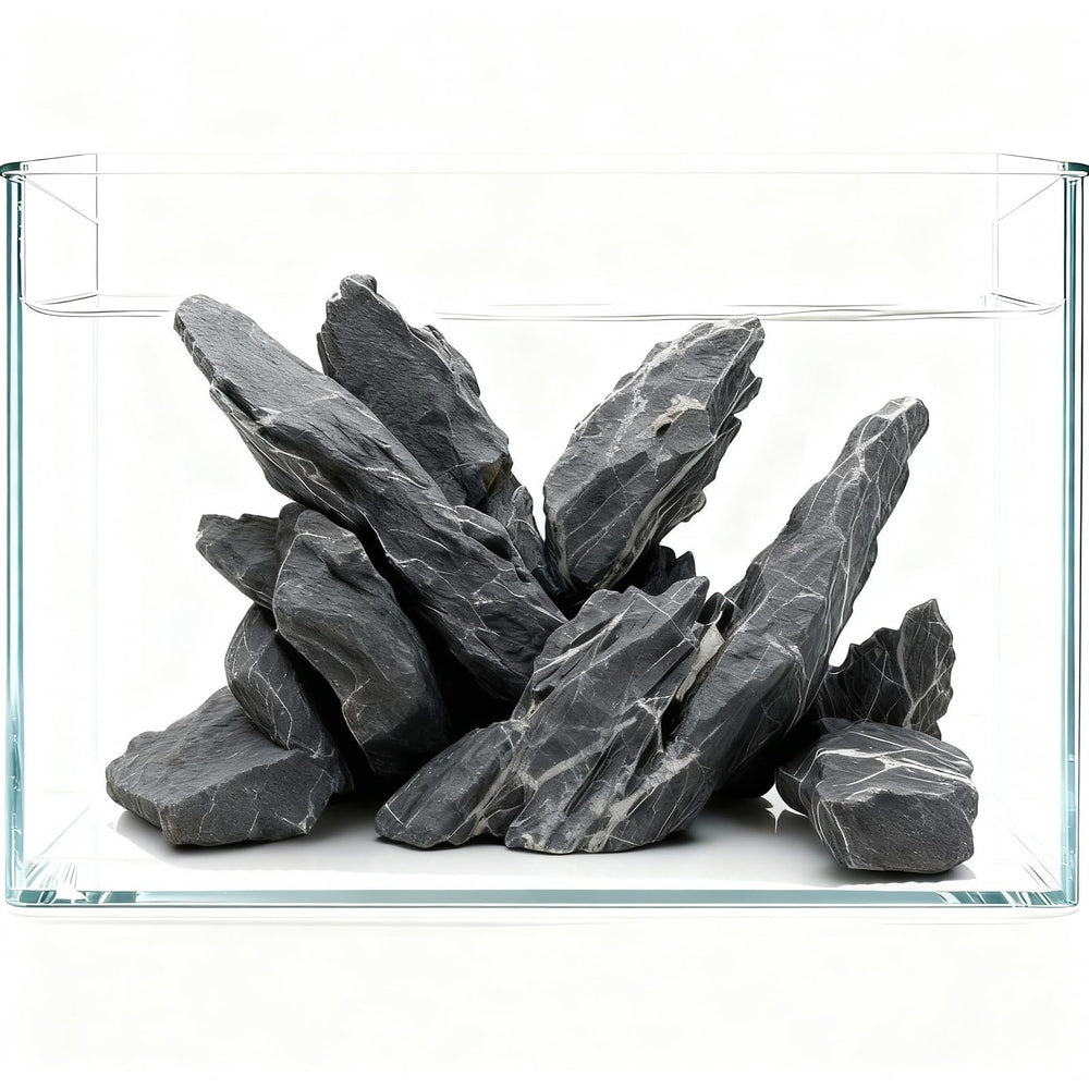 Piedra Seiryu TankMatDecor en acuario para un ambiente natural y estable.