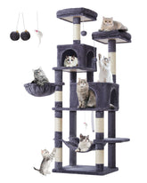 Arbol Taoqimiao para gatos con base reforzada en gris, mayor estabilidad.