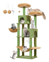 Taoqimiao árbol para gatos 66,2 pulgadas, estructura multinivel para juego y descanso.