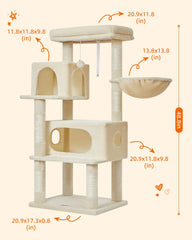 Taoqimiao árbol con 2 condos grandes para gatos de distintos tamaños.