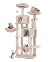Árbol Taoqimiao para gatos de 66,2 pulgadas, vista frontal estable para trepar