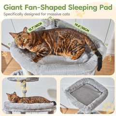 Taoqimiao torre-gato-72-pulgadas-plataforma-inferior: zona de siestas amplia para gatos grandes.