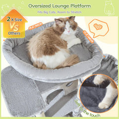 Base gruesa de Taoqimiao garantiza estabilidad incluso con varios felinos.