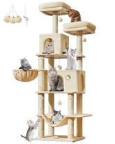 Taoqimiao torre para gatos grande con 9 postes, ideal para trepar y afilar garras.