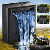 Tararium Filtro Tortuga 290GPH, vista frontal, mejora la circulación y claridad del agua.