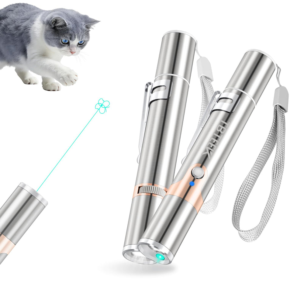 TBTeek Juguete Gato Luz Verde y Caja Metal: capta atención y fomenta juego activo