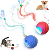 Tchernt Velocidad 2.0: pelota interactiva con cola para gatos, estimula instinto de caza y juego.