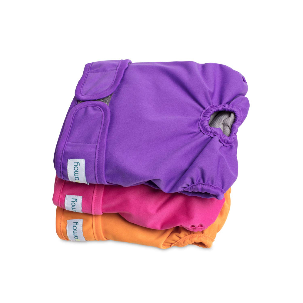 Pañales reutilizables Teamoy para perras, paquete de 3, cómodo para uso diario.