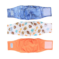 Teamoy pañales reutilizables para perro macho en naranja, cómodo y absorbente para uso diario