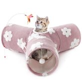 Tempcore túnel para gato con felpa, tres vías y plegable para juego.