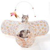 Tempcore túnel para gatos con tres tramos, ideal para juego y exploración.