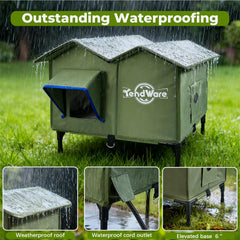 TENDWARE casa-gato-exterior-techo-triangulado protección contra la lluvia