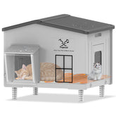 Tepoal casa para gatos caliente exterior, refugio cálido para felinos al aire libre