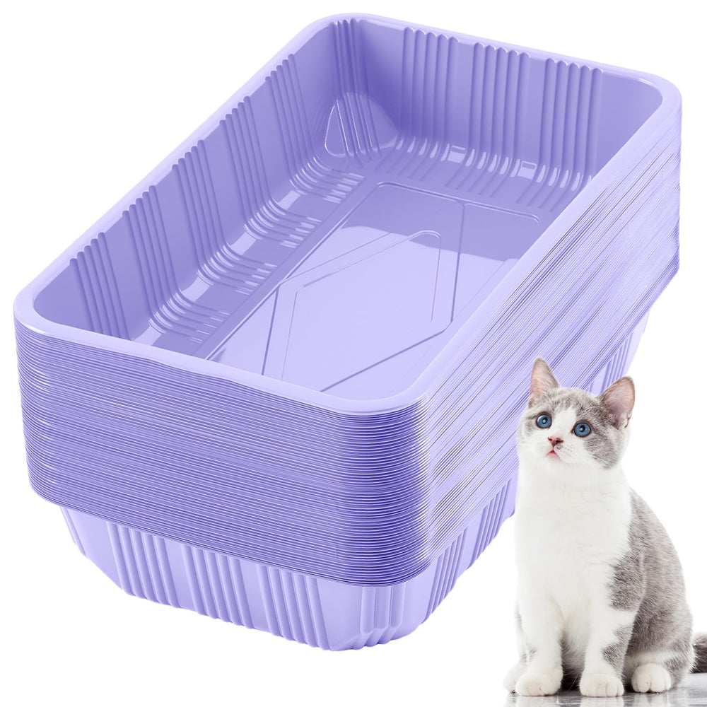 Bandejas desechables Tessco para gatos, 60 unidades, ideales para viajes.