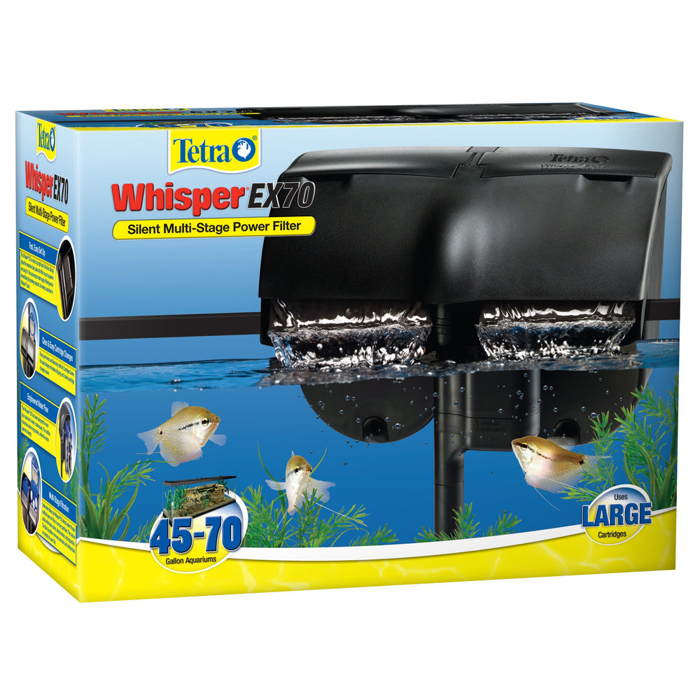 Tetra Whisper EX70: filtro silencioso para acuario 45-70 galones con claridad mejorada