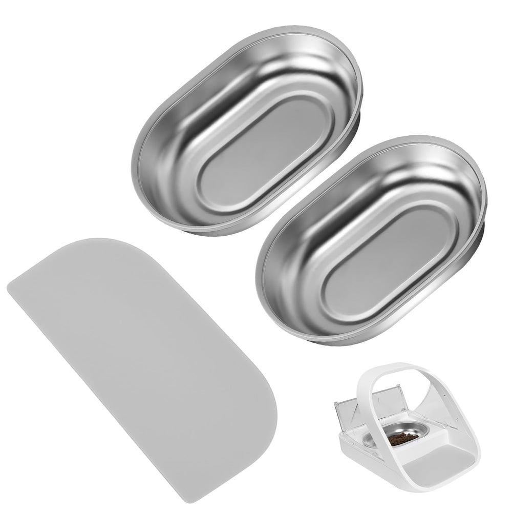 Set Tettie de boles inox para comedero automatico de gatos, ideal para dos comidas.