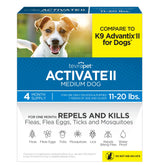 TevraPet Activate II: prevención de pulgas y garrapatas para perros medianos.